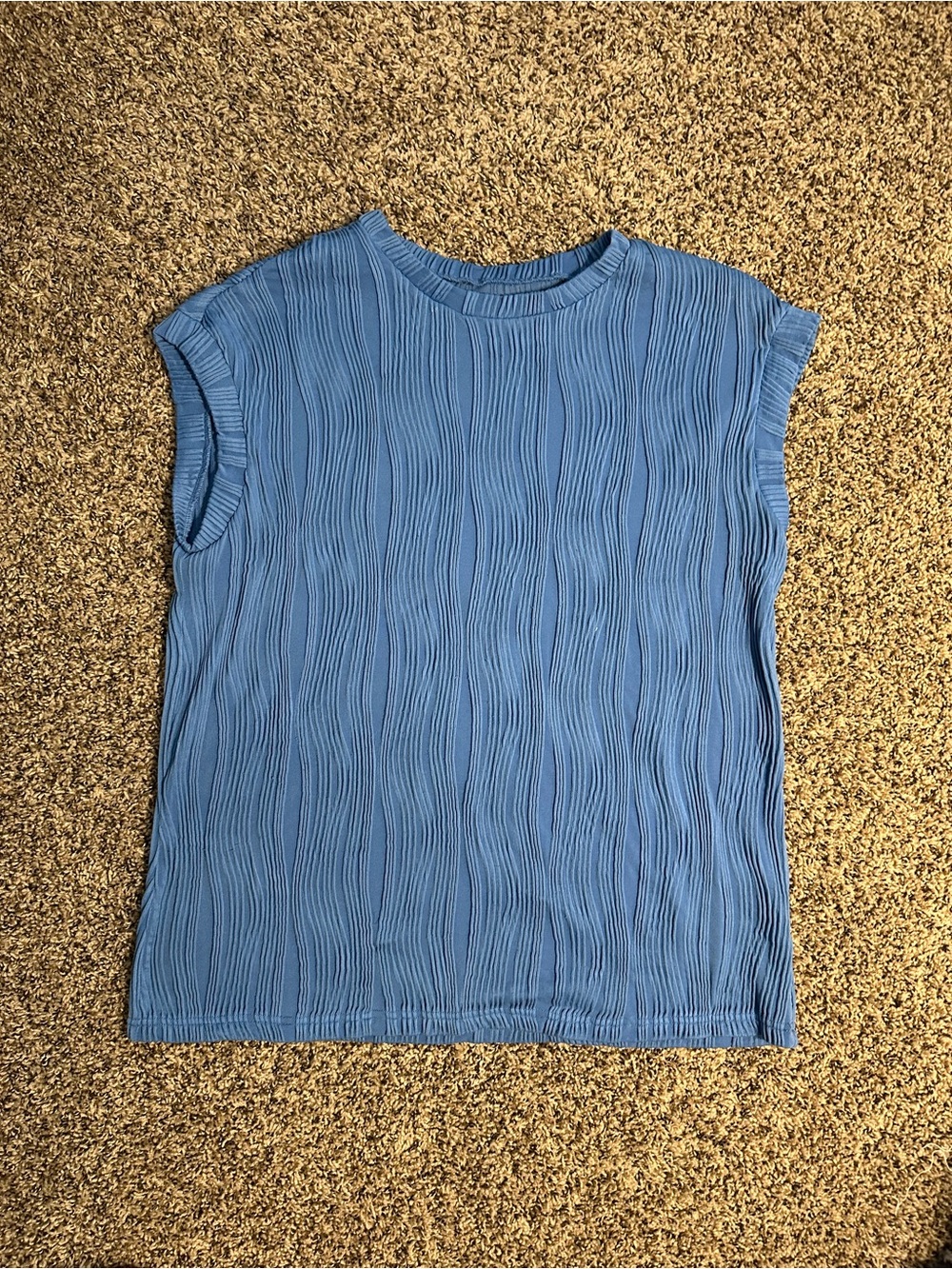 Women's Textured Sleeveless Top - Blue
